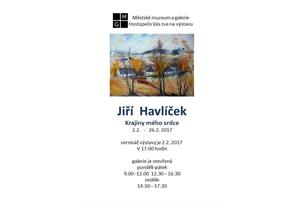 Pozvánka na vernisáž obrazů a keramiky Jiřího Havlíčka