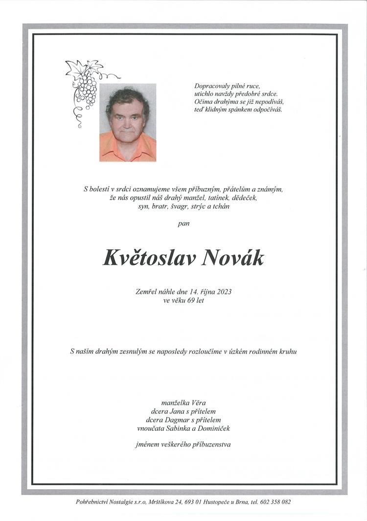 Novák Květoslav + 14.10.2023