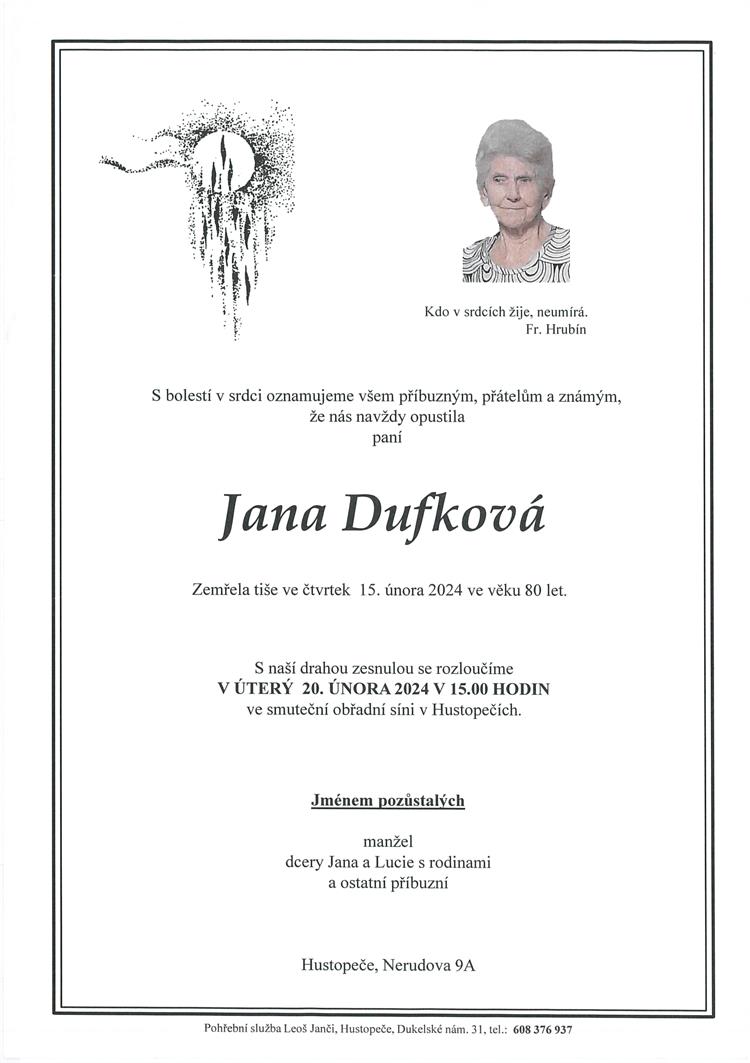 Dufková Jana +15.2.2024