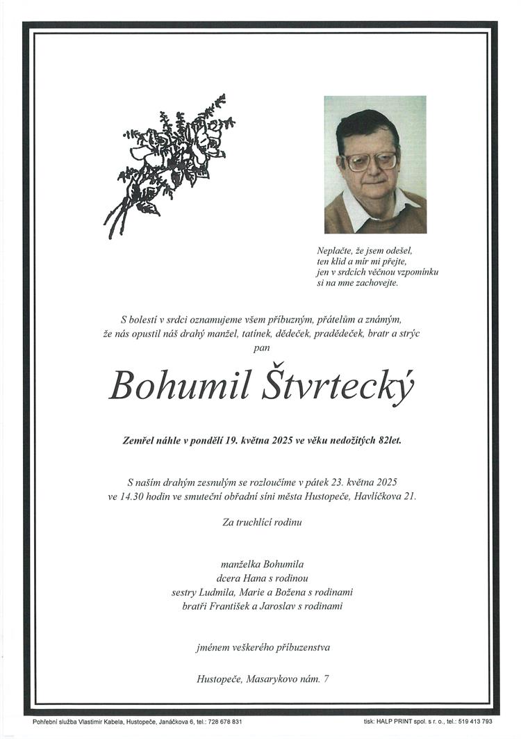 Štvrtecký Bohumil +19.5.2025