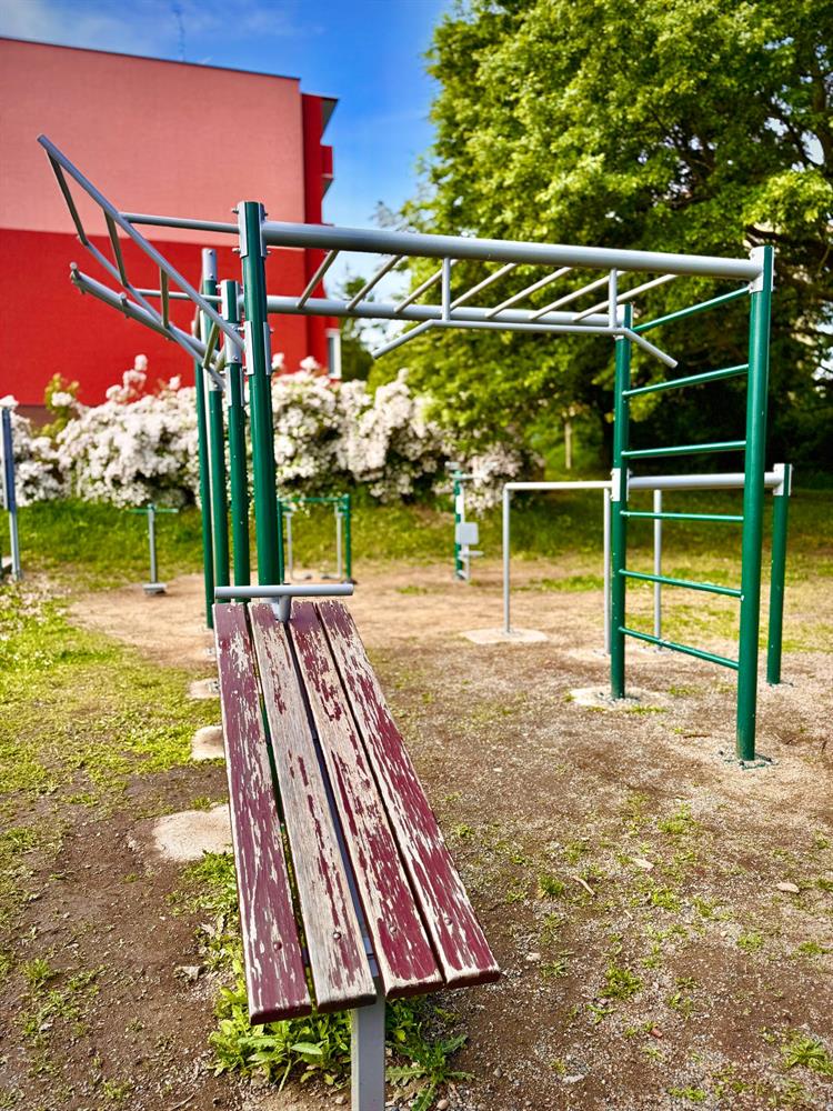Přesunuté workoutové hřiště v ulici A. Muchy