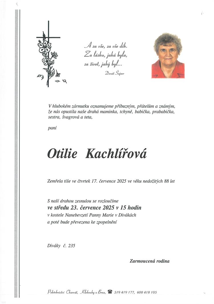 Kachlířová Otilie +17.07.2025