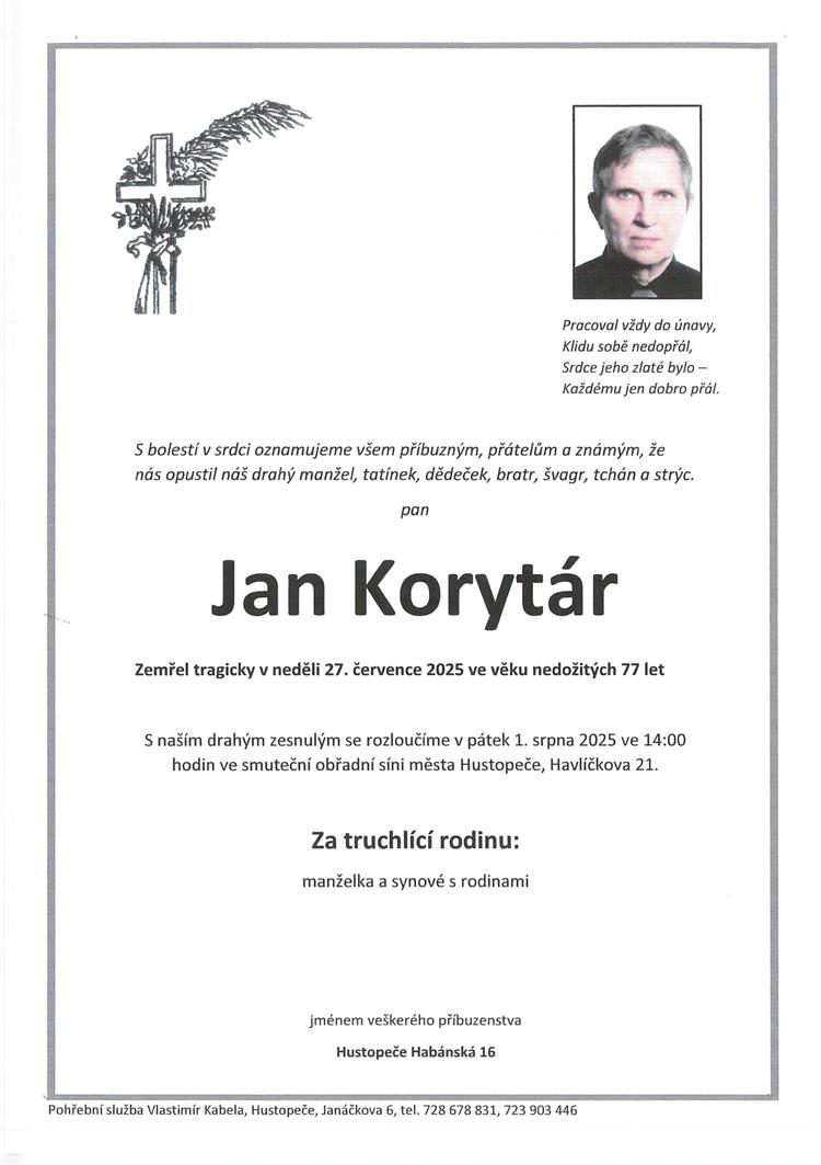 Korytár Jan +27.7.2025