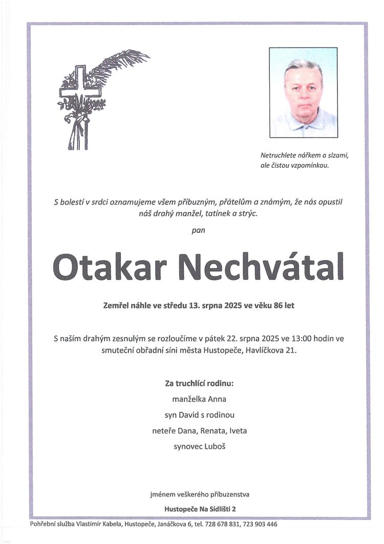 Nechvátal Otakar +13.08.2025