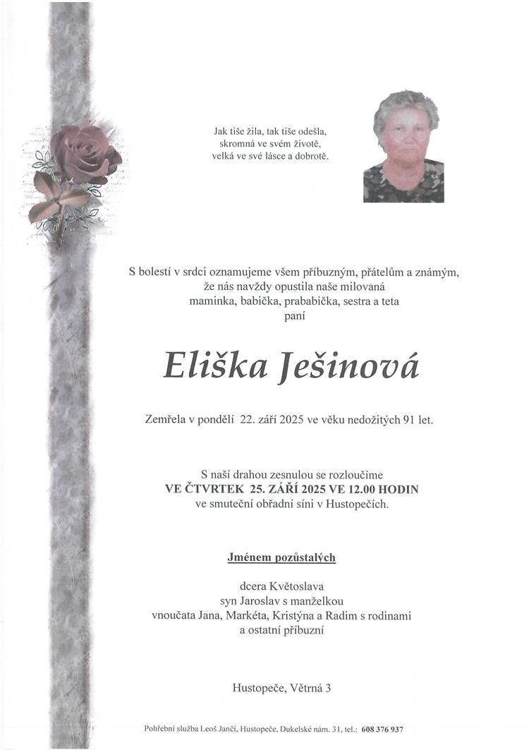 Ješinová Eliška +22.9.2025