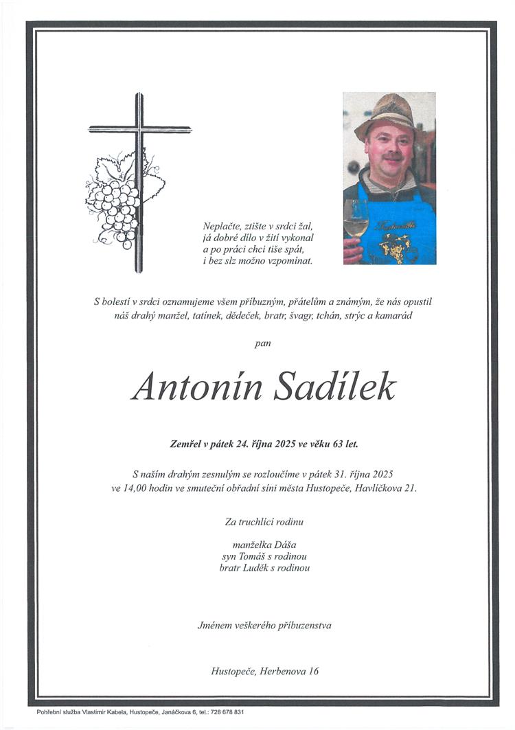 Sadílek Antonín +24.10.2025