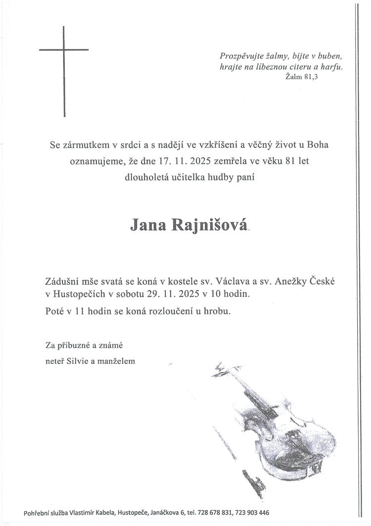 Rajnišová Jana +17.11.2025