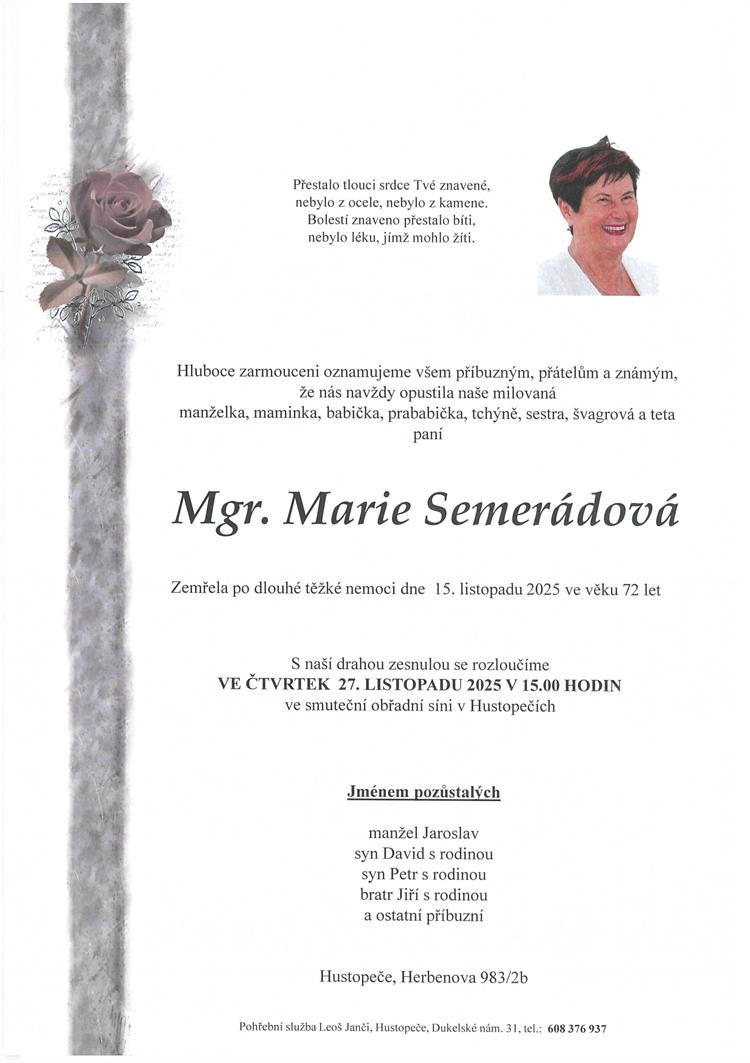 Semerádová Marie +15.11.2025