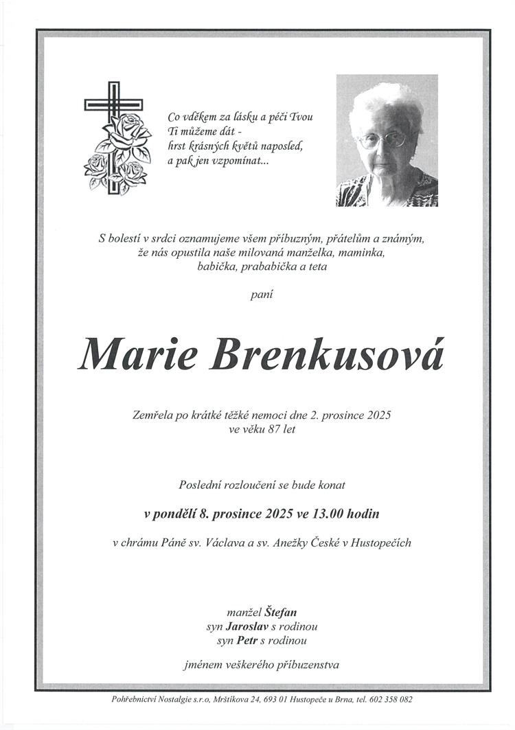 Brenkusová Marie +2.12.2025