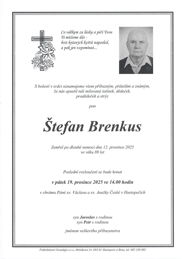 Brenkus Štefan + 12.12.2025
