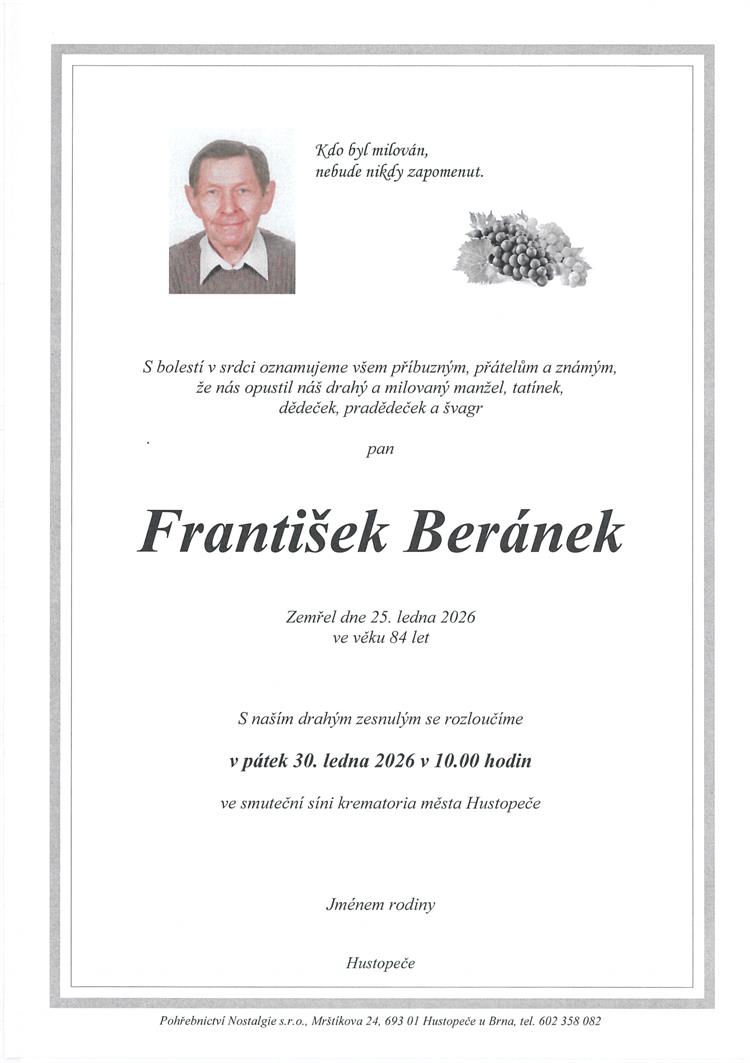 Beránek František +25.1.2026