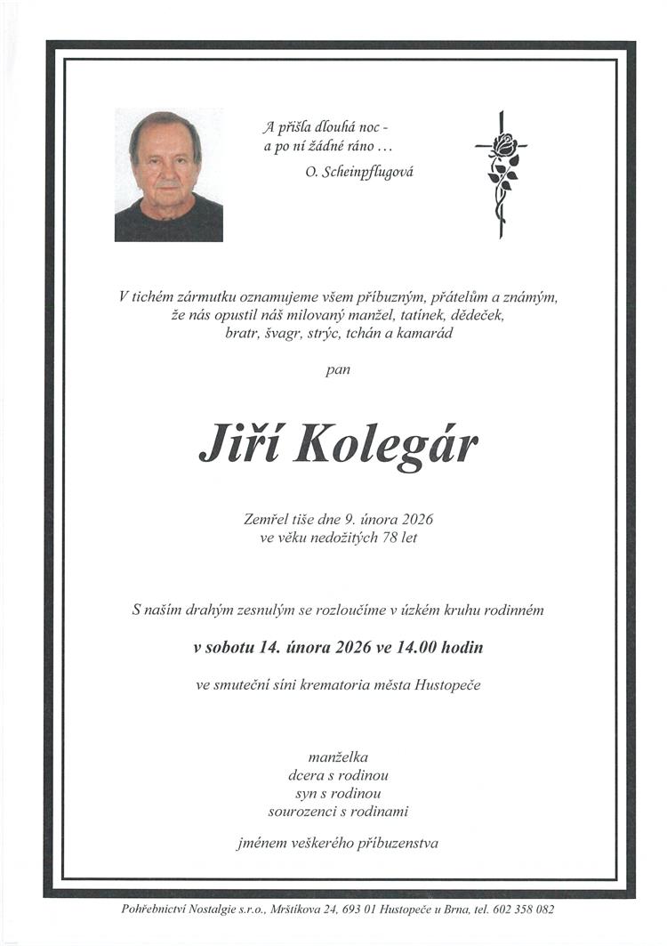 Kolegár Jiří +9.2.2026