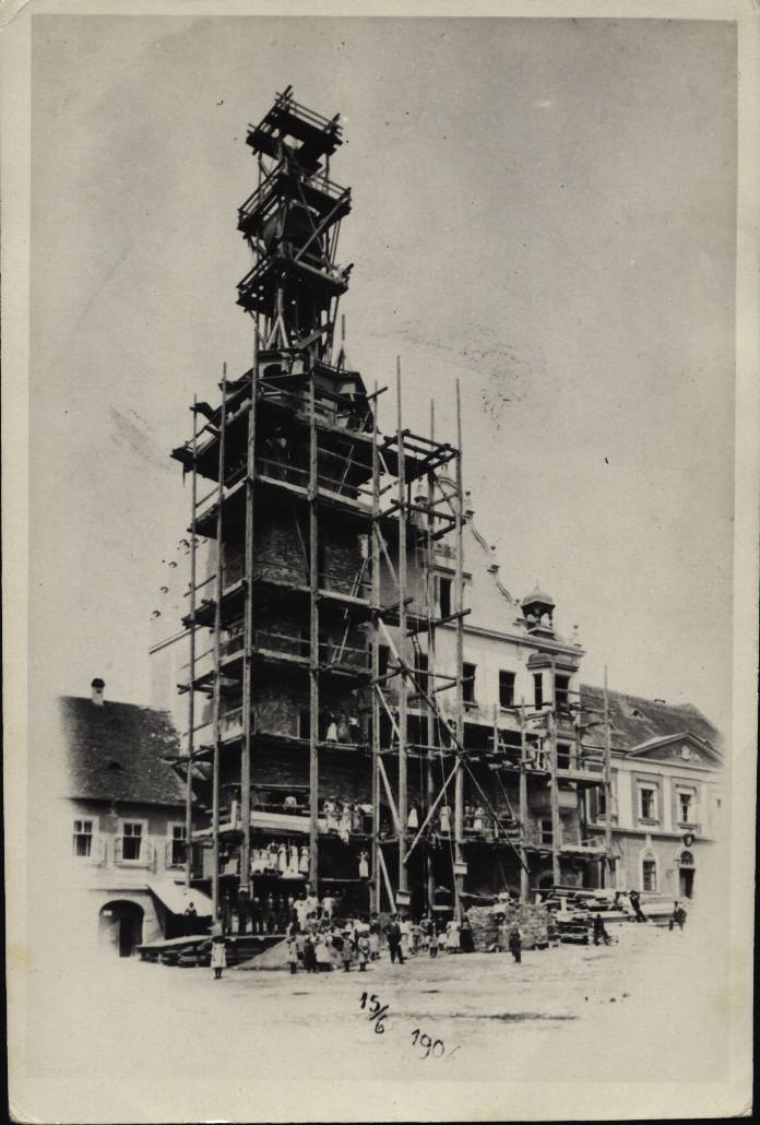 Stavba věže 15. června 1906