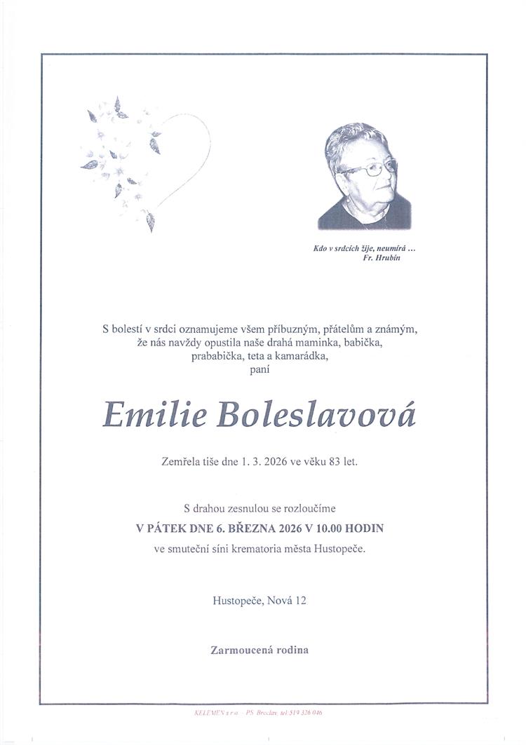 Boleslavová Emilie  +1.3.2026