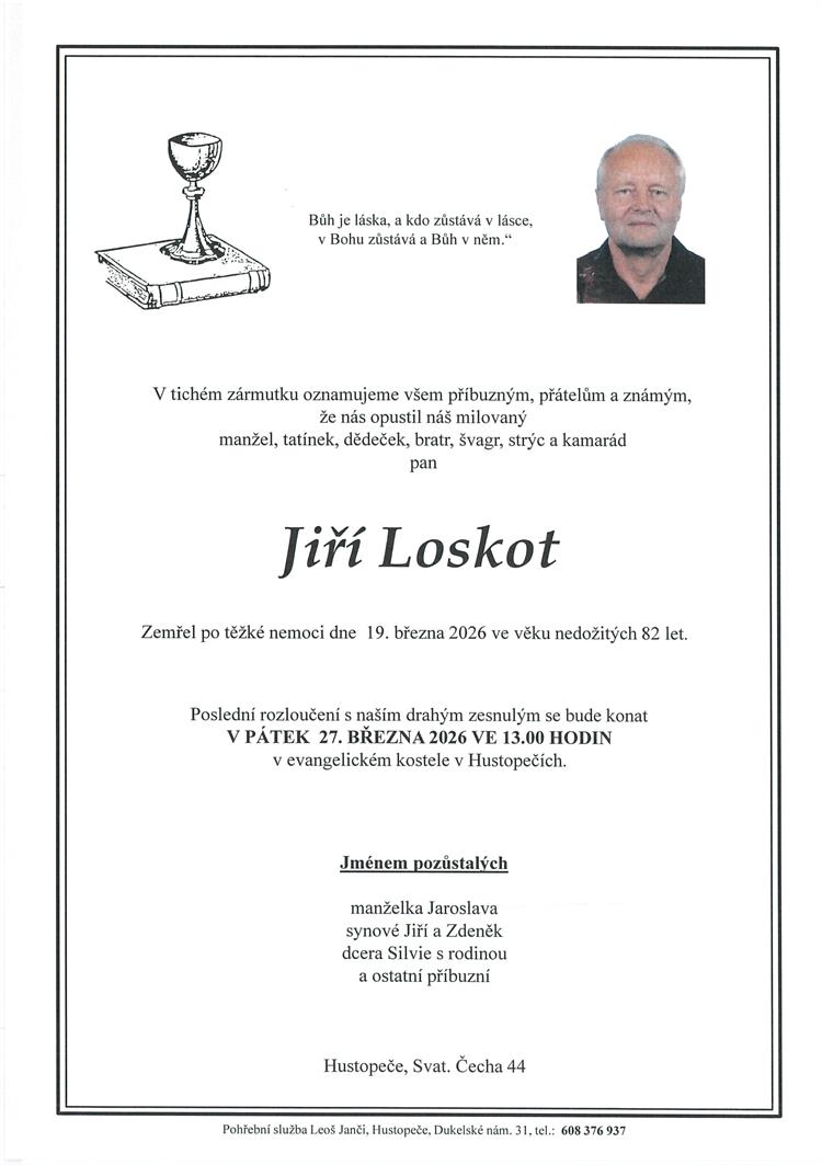 Loskot Jiří +19.3.2026