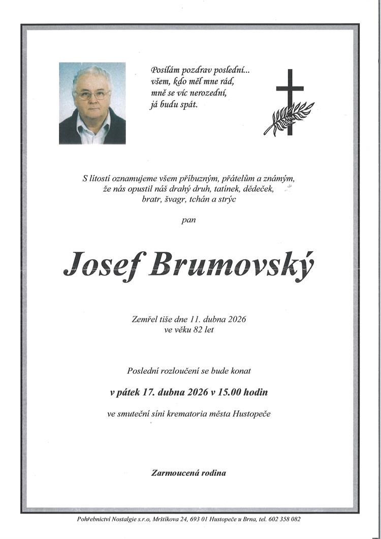Brumovský Josef +11.4.2026
