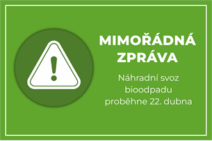 Mimořádný svoz bioodpadu ve středu 22. dubna