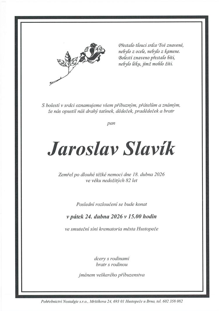 Slavík Jaroslav +18.04.2026