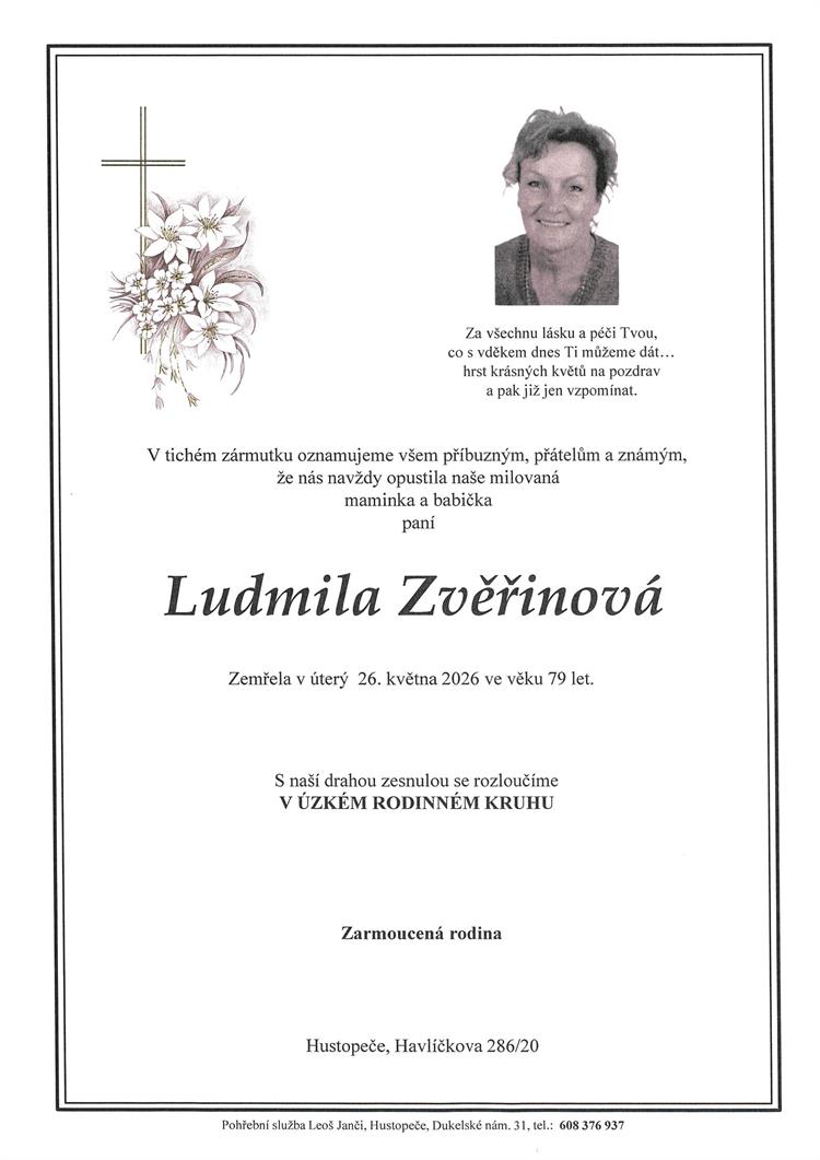 Zvěřinová Ludmila  +26.5.2026