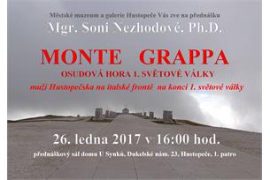 Přijďte na přednášku - Monte Grappa - osudová hora 1. světové války