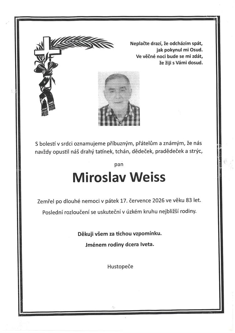 Weiss Miroslav +17.7.2026