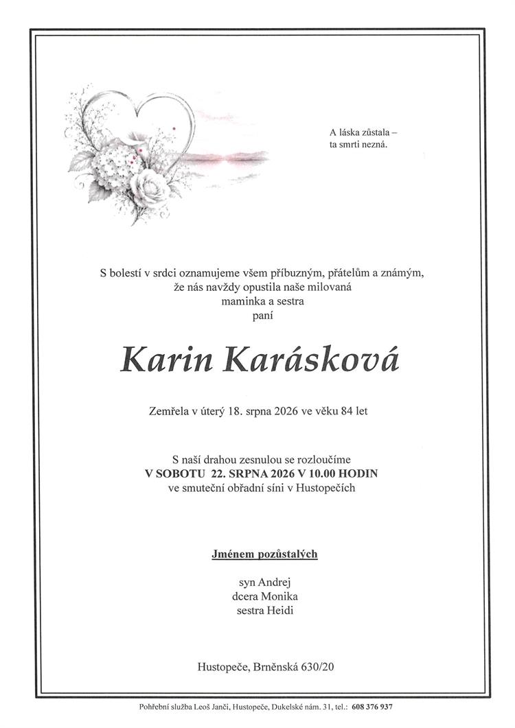 Karásková Karin + 18.08.2026