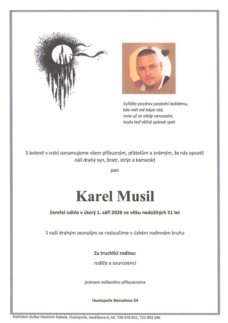 Musil Karel +1.9.2026 