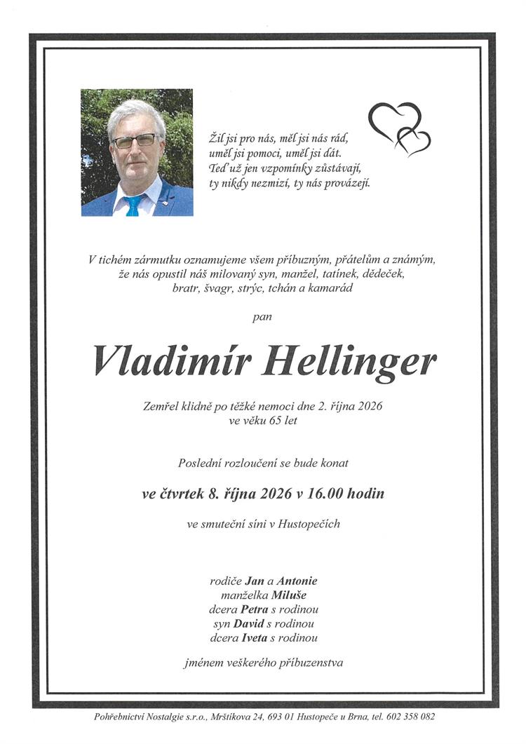 Hellinger Vladimír +2.10.2026