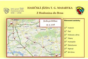 V pátek projede městem Hasičská jízda T. G. Masaryka