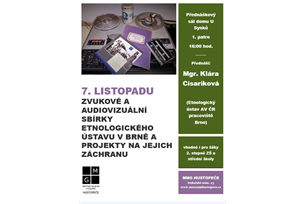 Přijďte na přednášku o zvukových a audiovizuálních sbírkách Etnografického ústavu v Brně