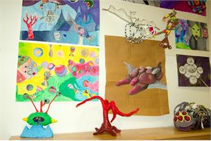 Výstava výtvarných prací žáků Základní umělecké školy v Hustopečích