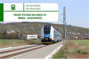 Velká výluka na lince S3 Modřice-Hustopeče
