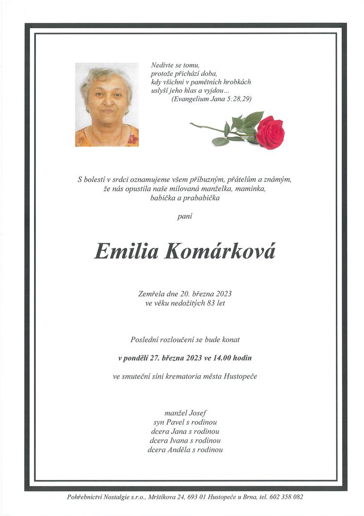 Komárková Emilia +20.3.2023