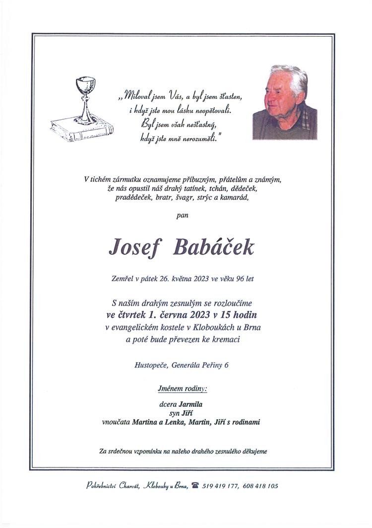 Babáček Josef +26.5.2023